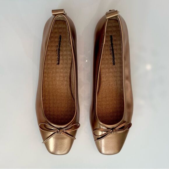 Kelsi Dagger Ballet Flats bronze Frankie Square Toe Size 8 - Picture 4 of 10